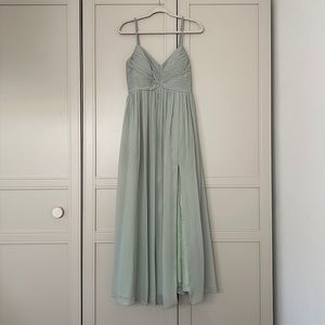 Dusty Sage Green Flowy Formal Dress